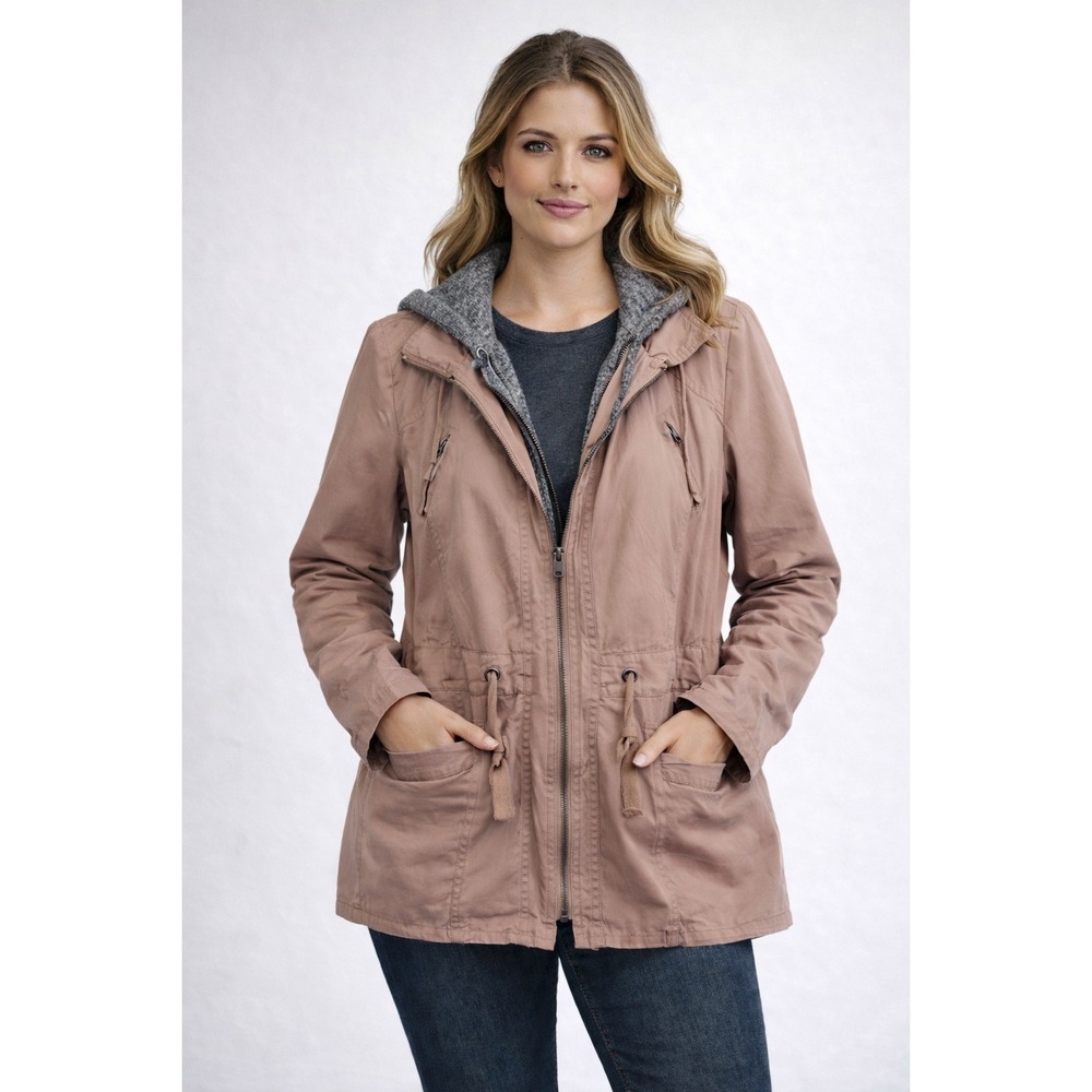 2Sable Jacket‎ Womens M Brown Heathered Gray Minimalist Outdoor Utility Shacket